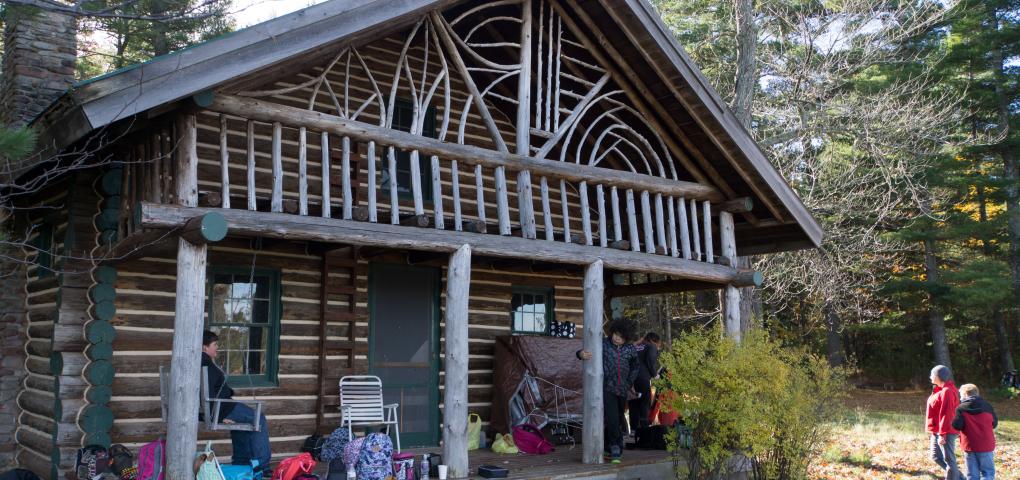 An image of Keweenaw Land Trust Lightfoot Bay Cabin Front View